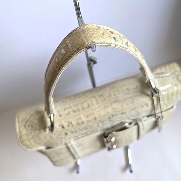 Tosca Blu Handbag Croc Embossed Leather w/ hints of Metallic Silver - Picture 5 of 14